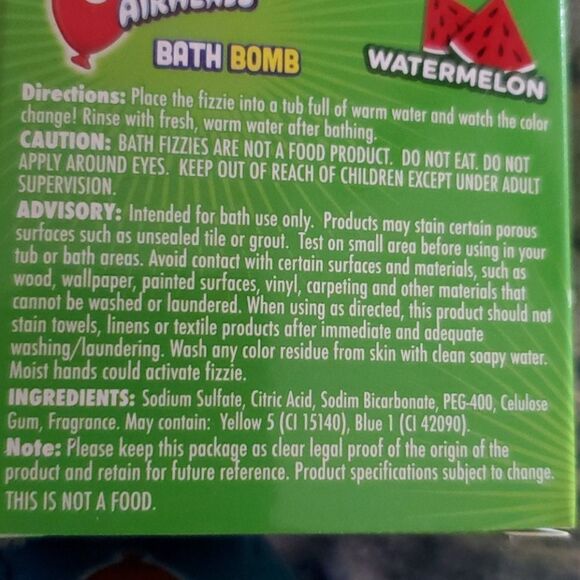 🍓 🍉 AIR HEADS 5 NEW STRAWBERRY MELON LUXURY SELF CARE BATH BOMBS NEW - Picture 5 of 7